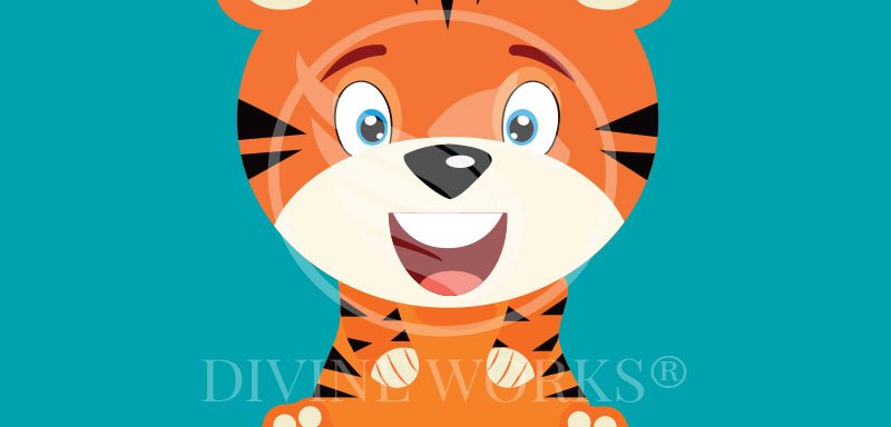 Free Adobe Illustrator Baby Tiger Vector Illustration by Divine Works