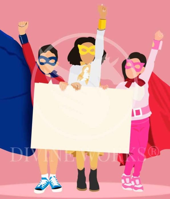 Free Adobe Illustrator Super Kids Vector Illustration by Divine Works