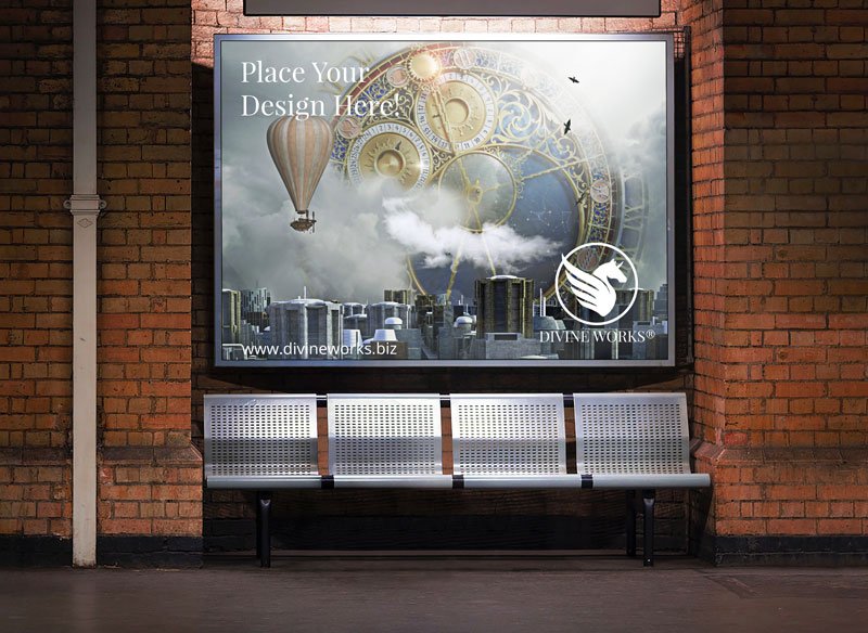 Free Bus Stop Advertising Mockup by Divine Works