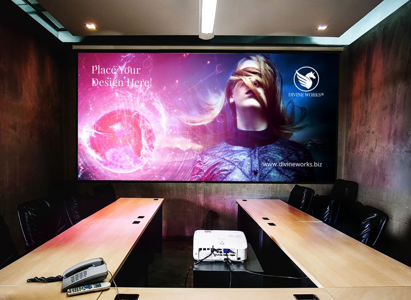 Free Meeting Room Presentation Mockup by Divine Works