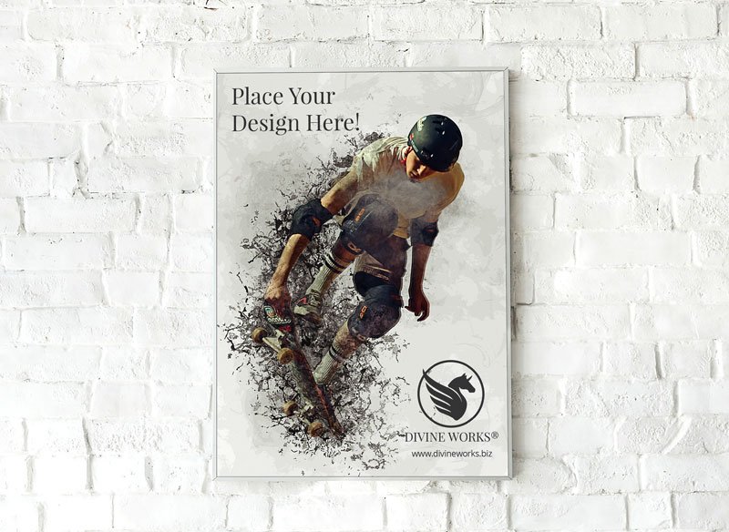 Free Poster On Wall Mockup by Divine Works