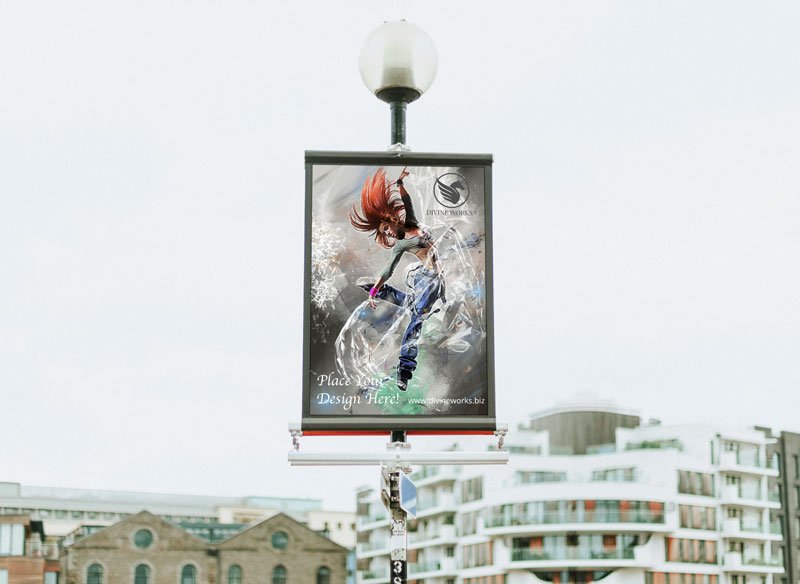 Free Pole Sign Mockup by Divine Works