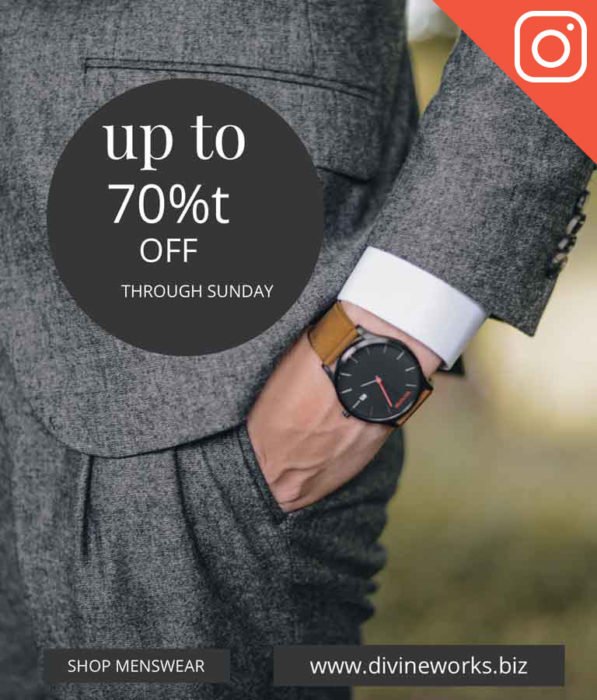 Free Shop Menswear Instagram Template by Divine Works
