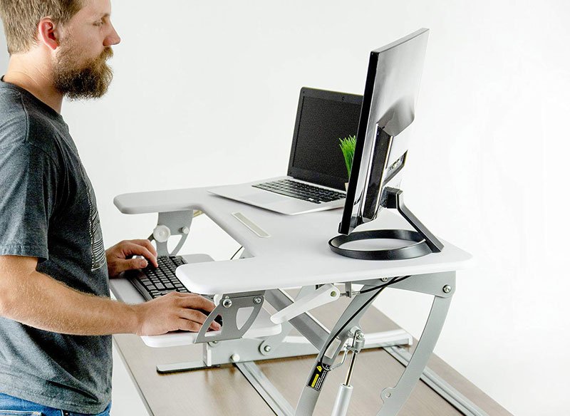 Vivo-White Height Adjustable Stand