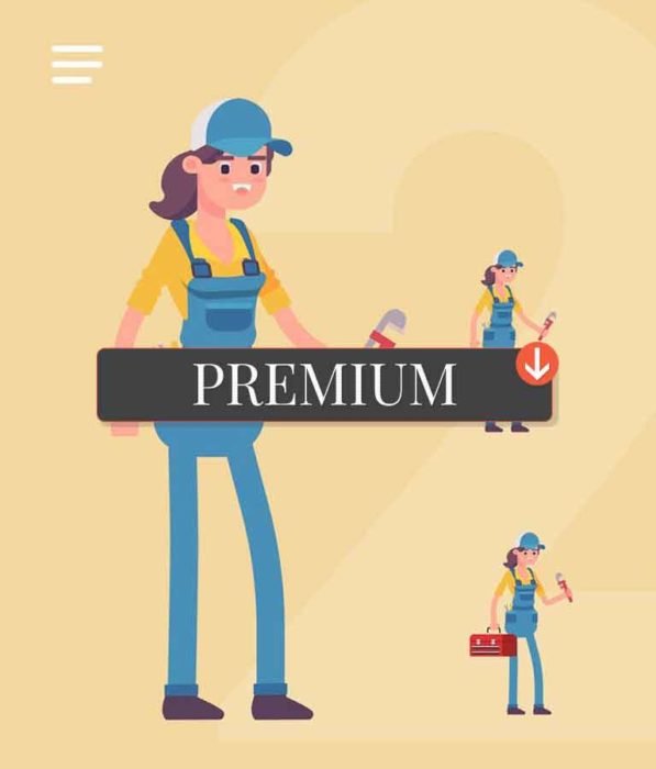 Female Plumber Character Set (20 Poses)