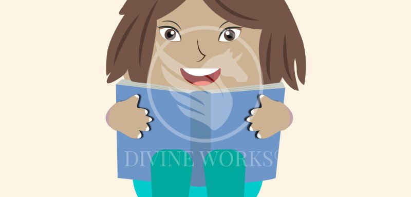 Free Adobe Illustrator Girl Book Read Vector Illustration by Divine Works