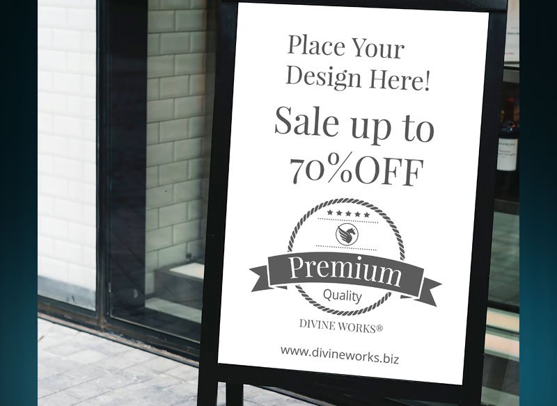 Free Shop Outside Board Mockup by Divine Works