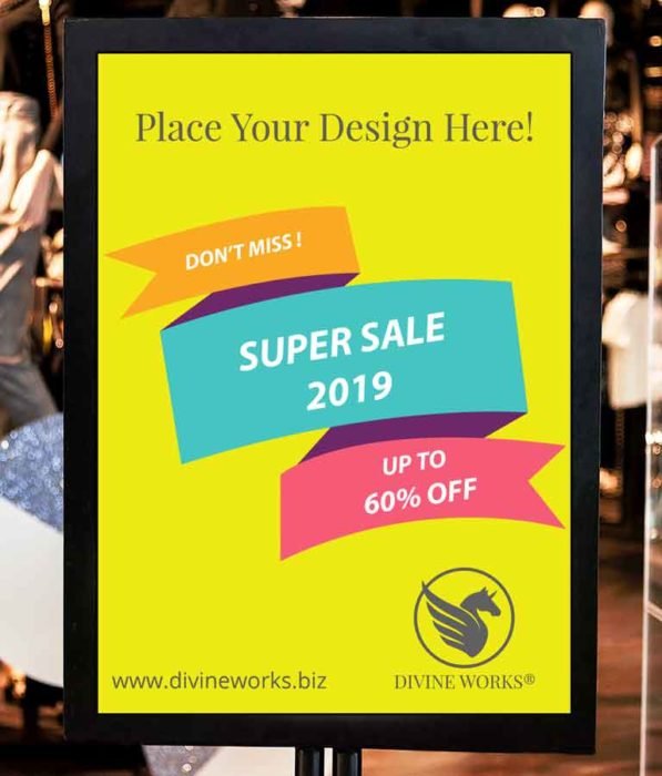 Free Shop Outside Board Mockup by Divine Works