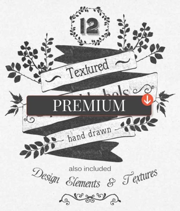 Hand Drawn Floral Labels and Design Elements