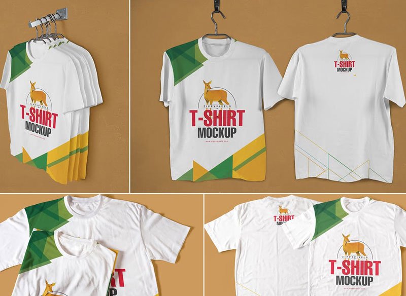 Modish Round Neck T-Shirts Mockups