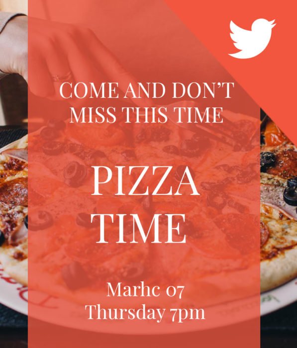 Free Pizza Time Twitter Post Templates by Divine Works