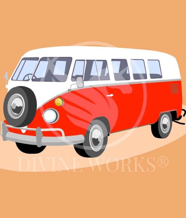 Free Adobe Illustrator Tourist Van Vector Illustration by Divine Works