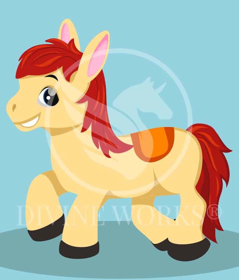 Free Baby Horse Cartoon Vector Illustration by Divine Works
