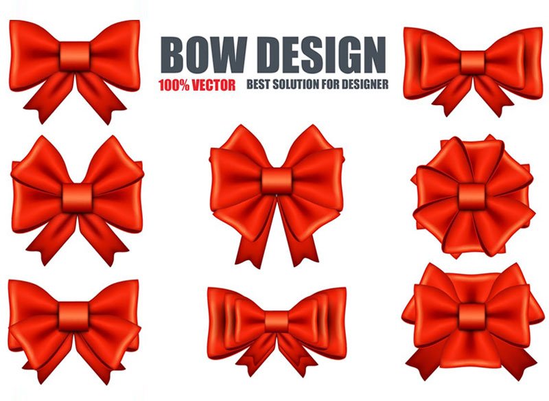 Realistic Red Bows