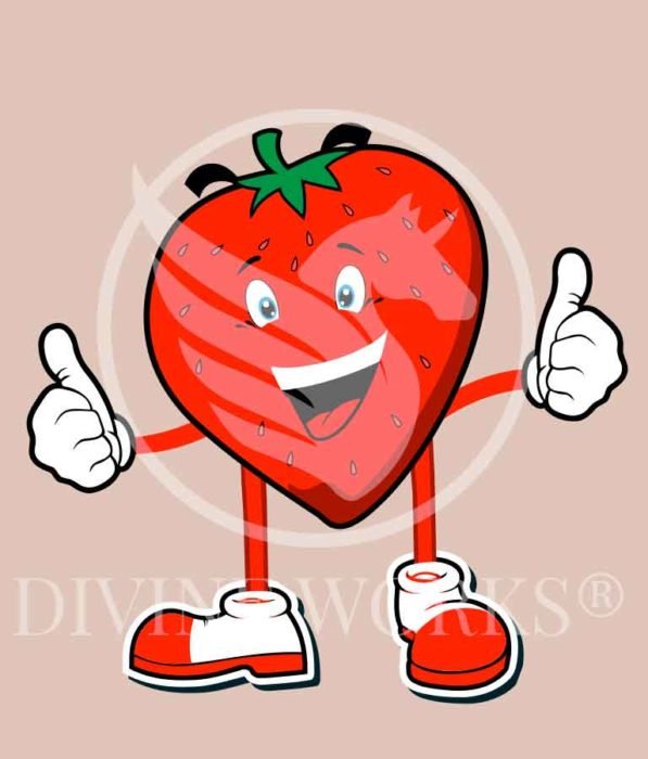 Free Adobe Illustrator Strawberry Cartoon Vector Illustration by Divine Works
