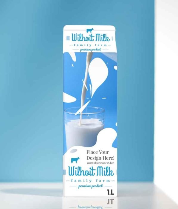 Free Milk Box Mockup by Divine Works