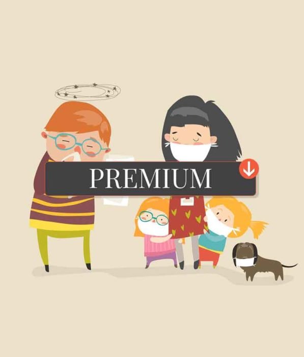 Social Worker With Kids Caretaker Sick Vector