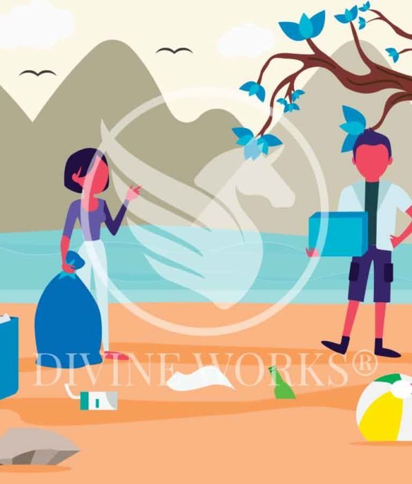 Free Adobe Illustrator Cleanup Garbage Vector Illustration by Divine Works