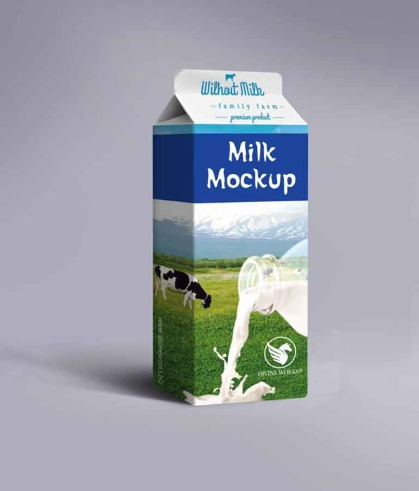 Free Milk Packaging Mockup by Divine Works