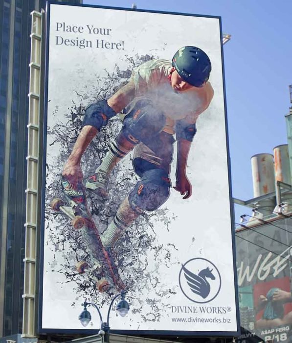Free Outdoor Advertising Billboard Mockup by DIvine Works