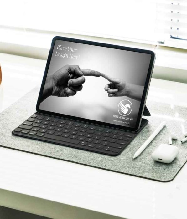 Free iPad Pro With KeyBoard Mockup by Divine Works