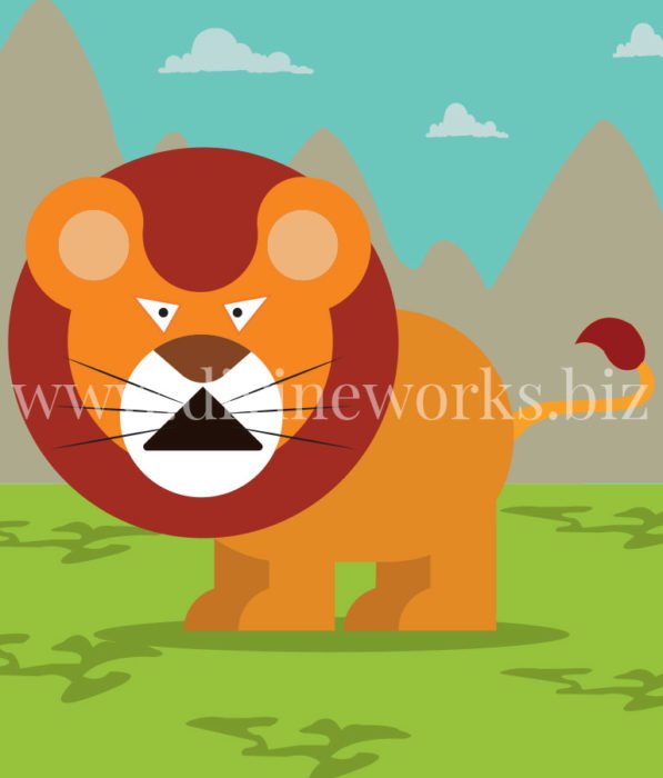 Free Adobe Illustrator Lion Character Vector Illustration by Divine Works
