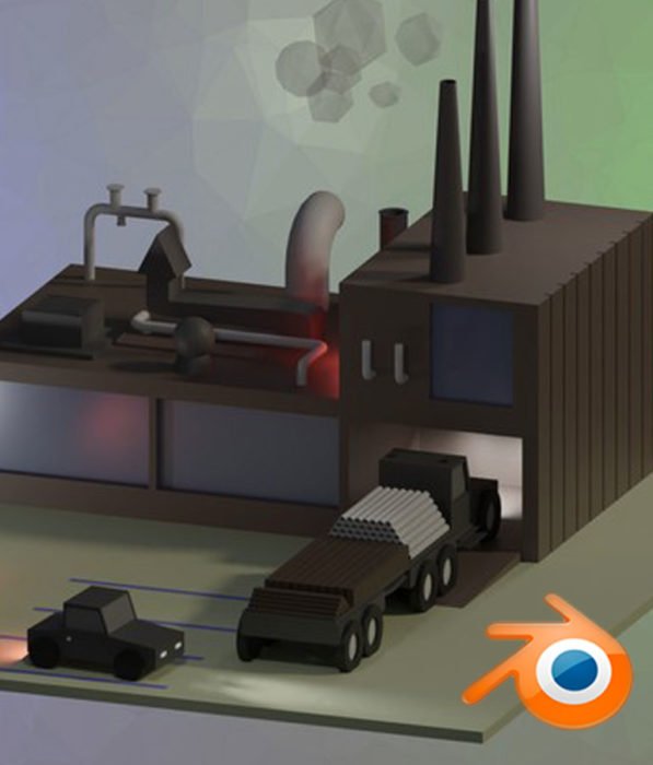 Blender 2.8 For Beginners Create a Low-Poly Factory