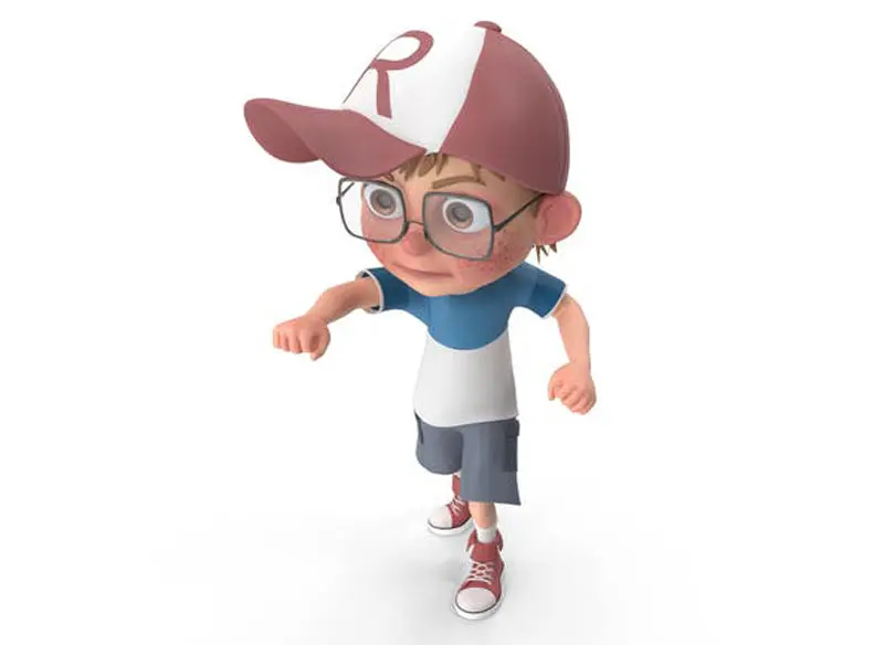Cartoon Boy Punching