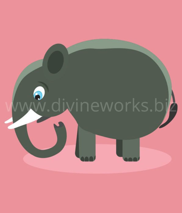 Free Adobe Illustrator Elephant Character Vector Illustration by Divine Works