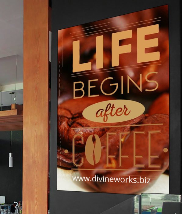 Free Cafe Poster Mockup by Divine Works