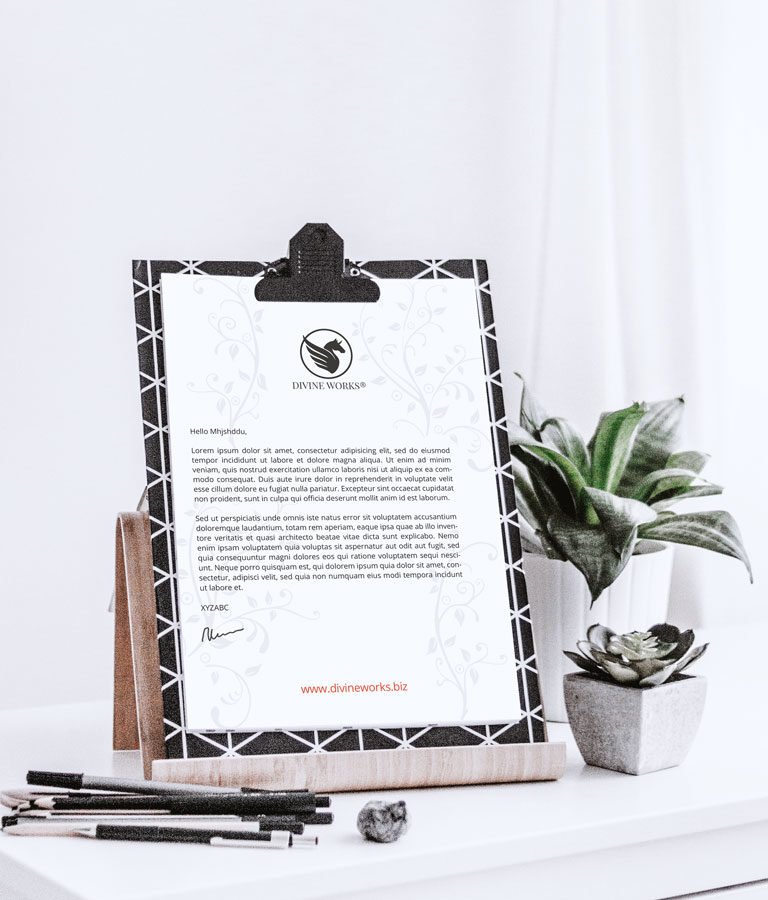 Free Letterhead On Clipboard Mockup by Divine Works