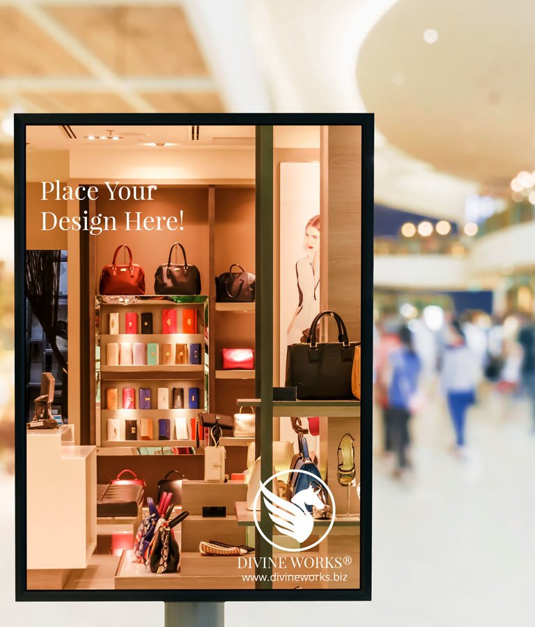 Free Mall Advertising Poster Mockup by Divine Works