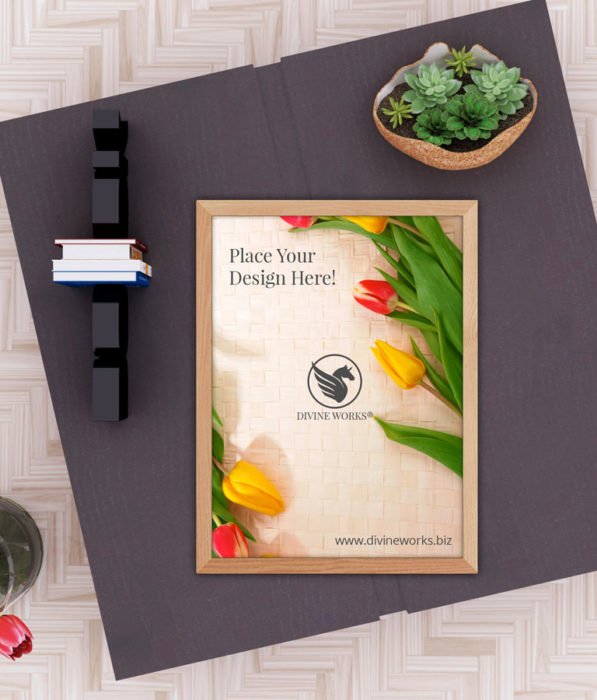 Free Wooden Picture Frame Mockup by Divine Works