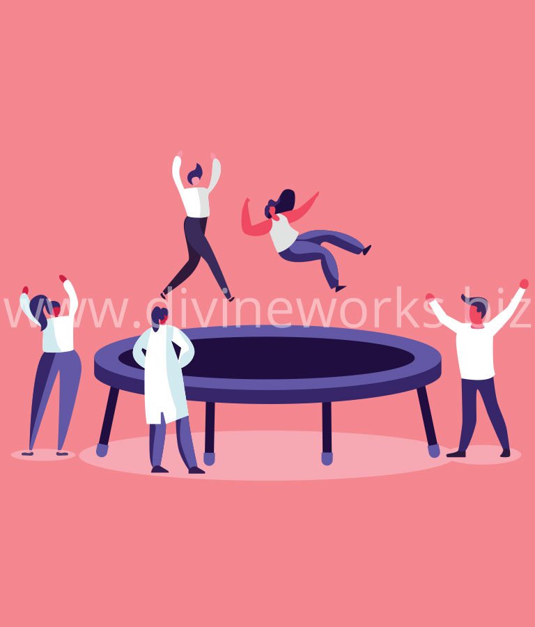 Free Adobe Illustrator Jumping Peoples Vector Illustration by Divine Works