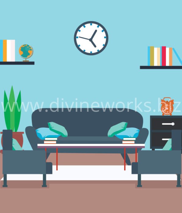 Free Adobe Illustrator Living Room Vector Illustration by Divine Works