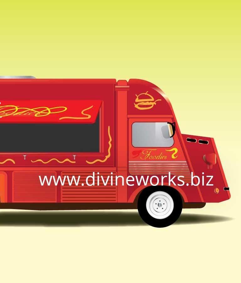 Free Food Truck Vector Illustration