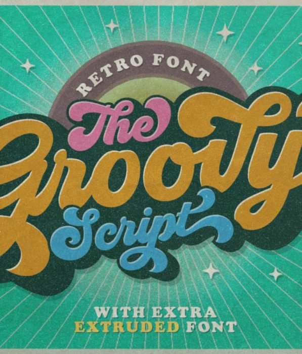 Typography Design with Groovy Retro Font