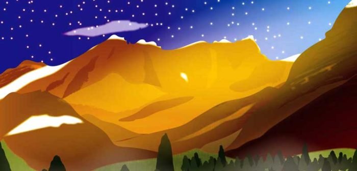 Free Vector Mountain Landscape Illustration