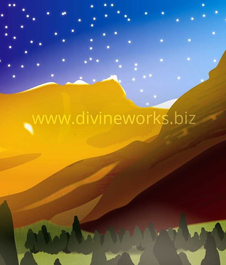 Download Free Vector Mountain Landscape Illustration