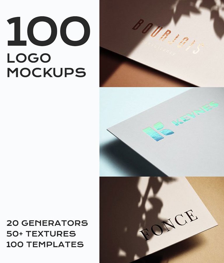 100 Logo Mockup Branding Bundle