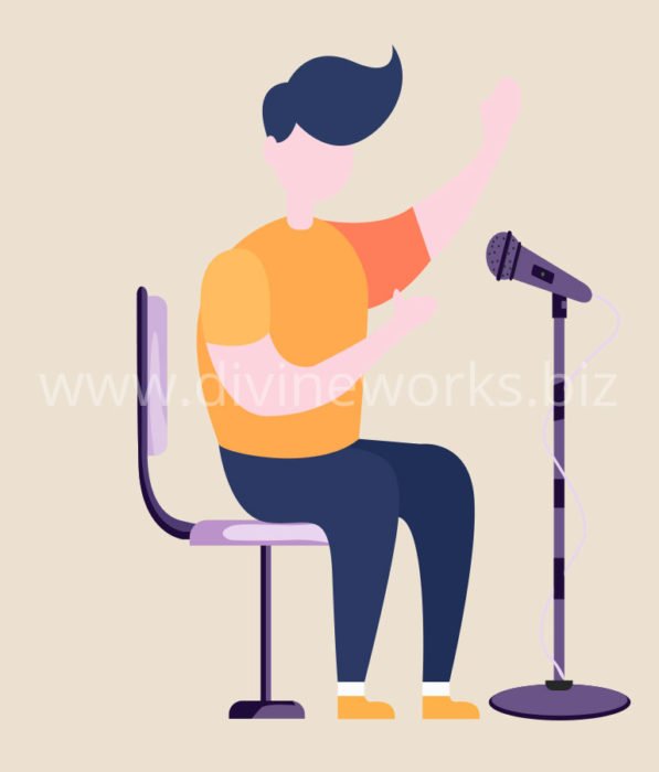 Download Free Man Singing Vector Art by Divine Works