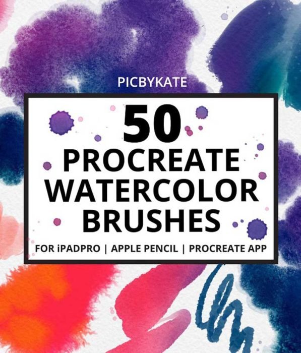 50 Procreate Watercolor Brushes