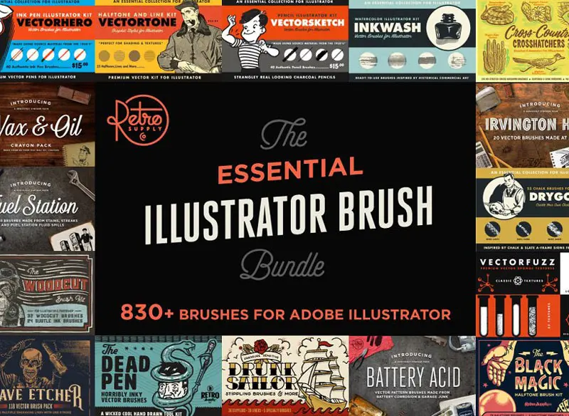Essential Illustrator Brush Bundle