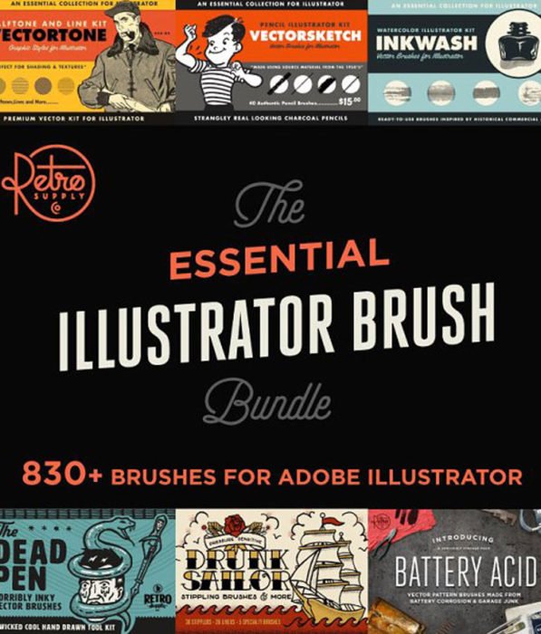 Essential Illustrator Brush Bundle