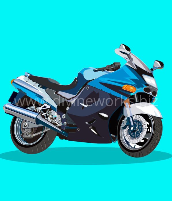Download Heavy Bike Vector Illustration by Divine Works