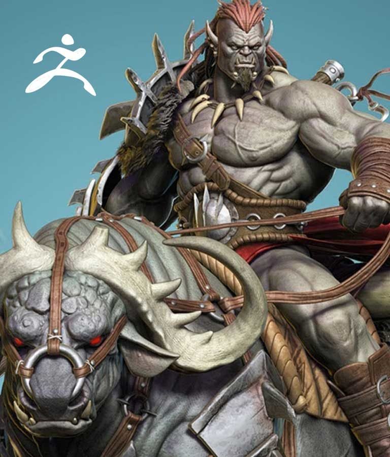 Orc Rider and Bull Creature Creation in Zbrush