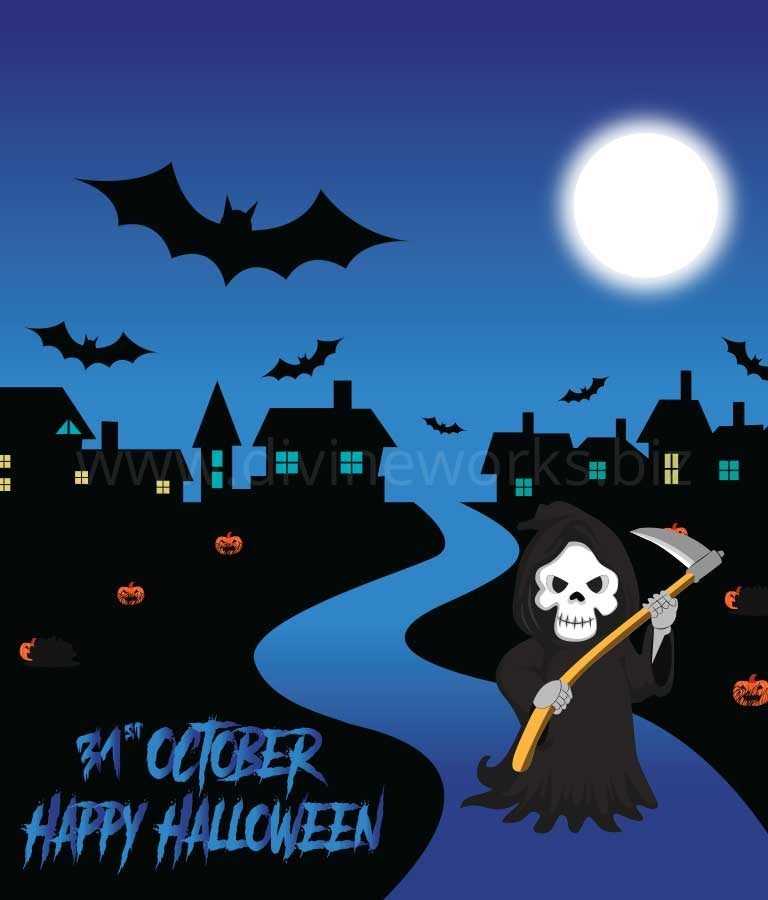 Download Free Scary Halloween Illustration by Divine Works