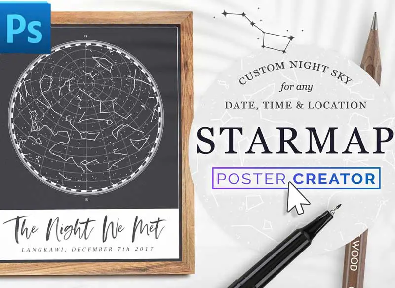 Star Map Poster Creator Minimal