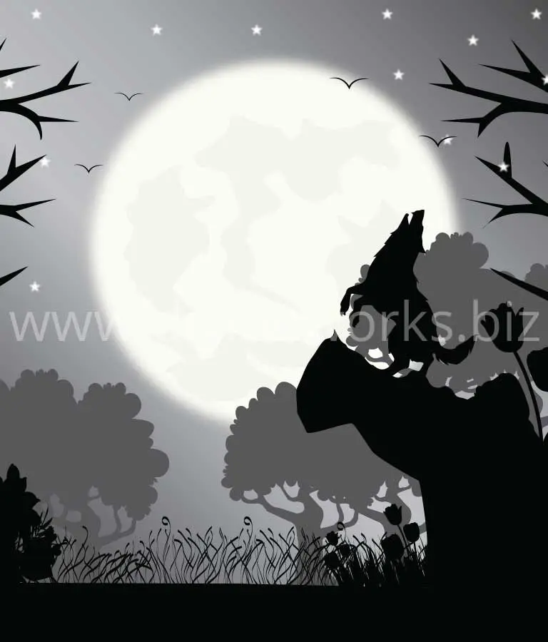 Download Free Wolf Howling Vector Illustration by Divine Works