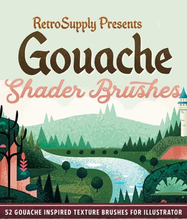 Gouache Shader Brushes Illustrator